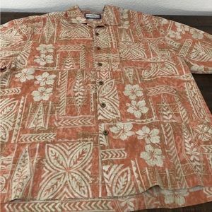 Seven Palm Brand Hawaiian Short Sleeve Large Button Up